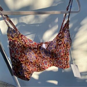 Boho Multicolor Mandala Print Crop Top Size Medium